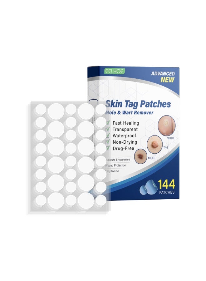 إيلهو رقعة الثآليل EELHOE مكونة من 144 قطعة، يمكن ربط رقعة الجلد بالشامة اللحمية، والعناية بتنظيف الشامة السوداء، وإزالة الذرة - Image 1