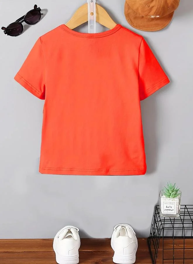 Take Two Take Two Boys Orange Little Lion Graphic T-Shirt