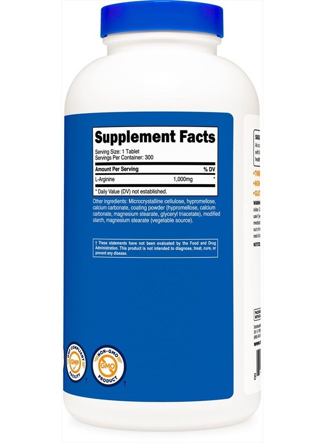 Nutricost L-Arginine Tablets 1000mg 300'S