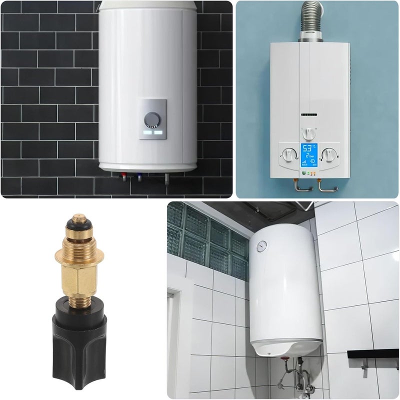 Boiler Fill Valve - Brass Water Inlet Tap for Wall Hung Heating System Replacement Accessory for Home Furnace Leak Proof Manual Filling Solution Black - Image 1