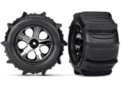 Traxxas 4175 Stampede Paddle Tires and Wheels PreGlued and Mounted Pair - Image 1