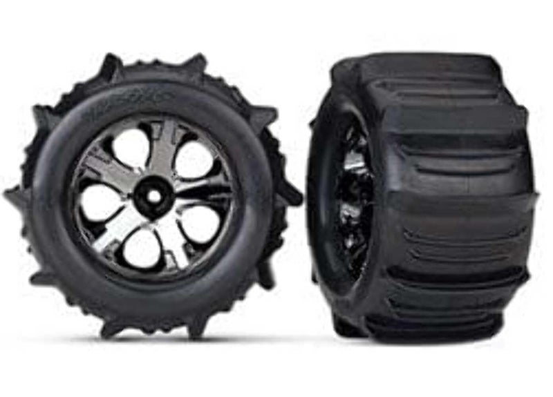 Traxxas 4175 Stampede Paddle Tires and Wheels PreGlued and Mounted Pair - Image 2