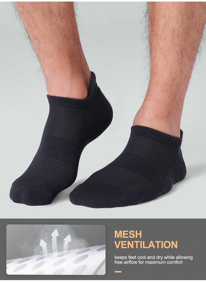 سي إس سيلر سبورت جوارب رياضية للجري من CS CELERSPORT بطول الكاحل، بقصة منخفضة وشريط رياضي للرجال والنساء (6 أزواج)، مقاس متوسط، أبيض+رمادي+أسود - Image 4