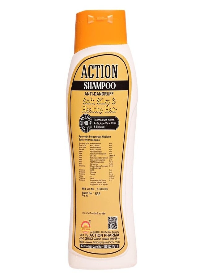 Action Pharma I Action Shampoo I Anti-Dandruff I Enriched with Neem I Amla I Aloe Vera I Rose & Shikakai I Soft & Silky Healthy Hair I No Paraben & Sulphate I 500 ML (2) - Image 4