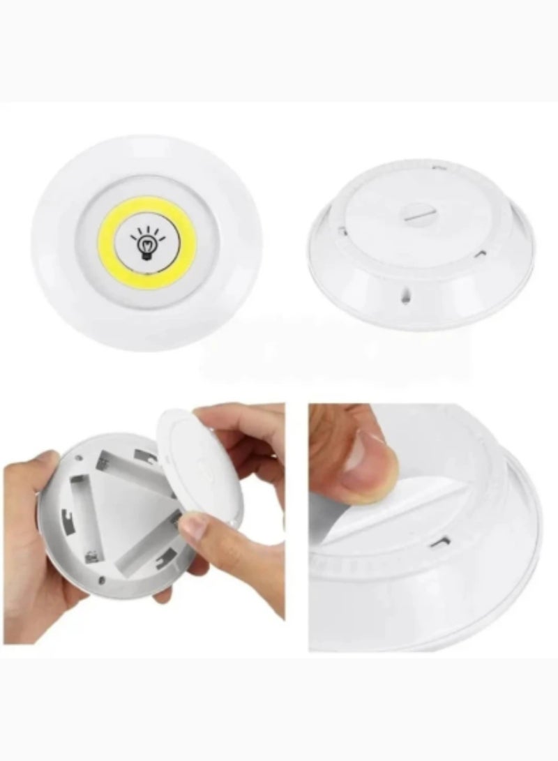 مصابيح خزانة LED ذكية لاسلكية مع جهاز تحكم عن بعد - مجموعة من 3 مصابيح دائرية لاصقة تعمل بالبطارية مع مؤقت، قابلة للتعتيم باللمس وعن بعد - إضاءة للخزائن وخزائن الملابس والمطابخ. - Image 3