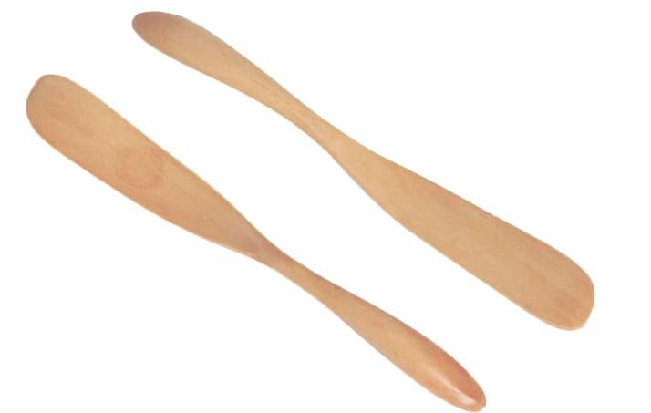 Miraclekoo Wood Butter Knife Cheese Spreader 6.5", Set of 6, Restaurant Grade - Image 3
