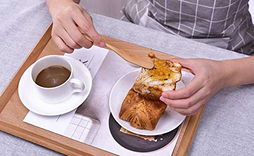 Miraclekoo Wood Butter Knife Cheese Spreader 6.5", Set of 6, Restaurant Grade - Image 5