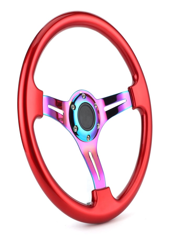 Car Sport Steering Wheel 350mm/14in Dia Universal for Vehicle Racing Car 6 Hole Red - Image 3