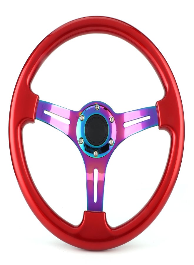 Car Sport Steering Wheel 350mm/14in Dia Universal for Vehicle Racing Car 6 Hole Red - Image 2