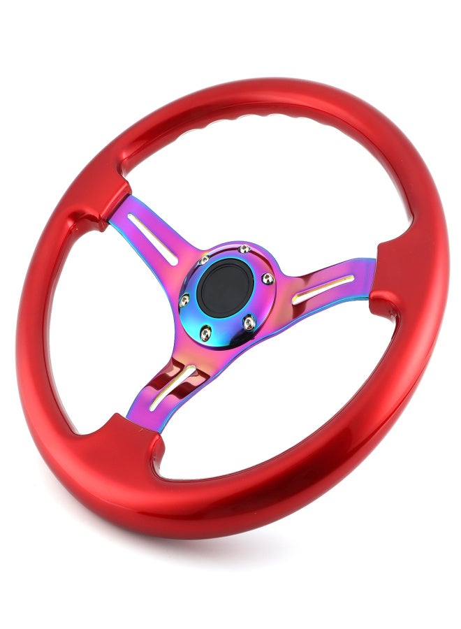 Car Sport Steering Wheel 350mm/14in Dia Universal for Vehicle Racing Car 6 Hole Red - Image 5