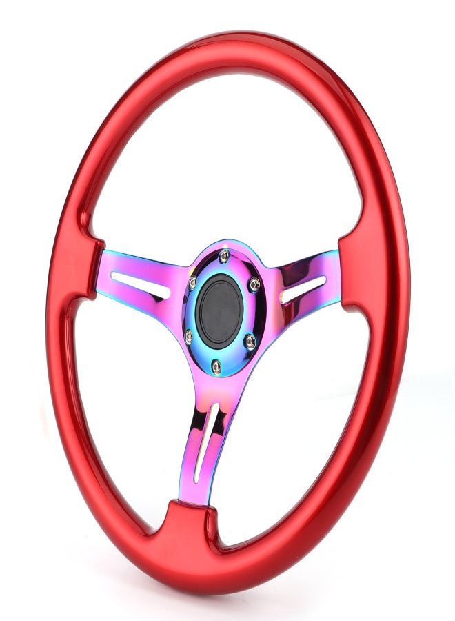 Car Sport Steering Wheel 350mm/14in Dia Universal for Vehicle Racing Car 6 Hole Red - Image 4