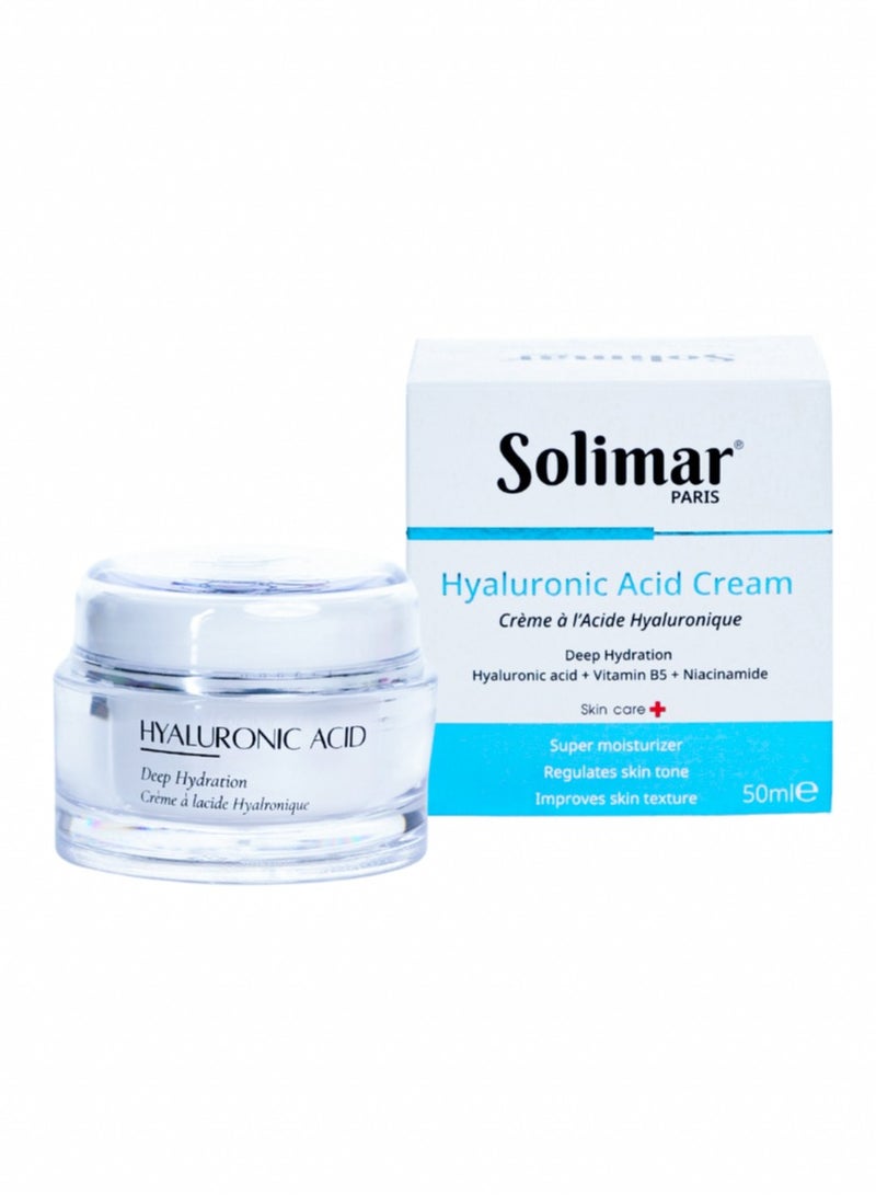 Solimar Paris Hyaluronic Acid Cream 50ml – Immediate and Intense Hydration for Smooth, Radiant Skin - Image 1