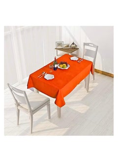 Generic Heavy Duty 100% Waterproof PVC Tablecloth,152 x 260 cm Oil Proof Spill Proof Vinyl Table Cover, Wipe Clean Tablecloth for Dining, Buffet, Parties, and Camping Orange Color  - Image 1