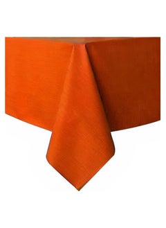 Generic Heavy Duty 100% Waterproof PVC Tablecloth,152 x 260 cm Oil Proof Spill Proof Vinyl Table Cover, Wipe Clean Tablecloth for Dining, Buffet, Parties, and Camping Orange Color  - Image 4