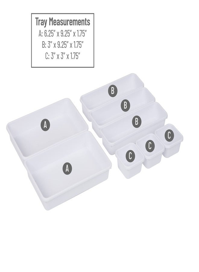 Mind Reader 8-Pc Drawer Organizer, Desk Organizer, Interlocking, Storage, Kitchen, Office, White - Image 3