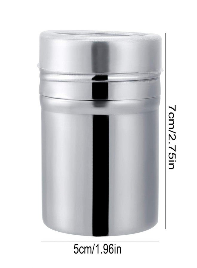 OUKENS Powdered Sugar Shaker Duster, Small Spice Stainless Steel Storage Seasoning Bottle Spice Jar Racks Container, with Translucent Plastic Lid, for Cinnamon, Sugar, Pepper, Powder - Image 2