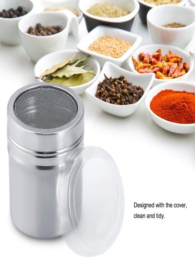 OUKENS Powdered Sugar Shaker Duster, Small Spice Stainless Steel Storage Seasoning Bottle Spice Jar Racks Container, with Translucent Plastic Lid, for Cinnamon, Sugar, Pepper, Powder - Image 4