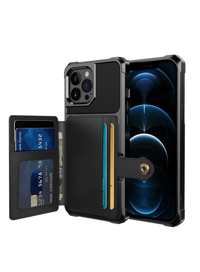 S-TOP Case For iPhone 13 Pro Magnetic Wallet Card Bag Leather Case - Image 1