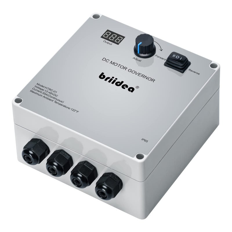 PWM Controller Briidea DC 1248V 35A Waterproof Motor Speed Controller with ForwardBrakeReverse Switch Adjustable Potentiometer and LED Display Easy Assembly Perfect for Trolling Boat Motor