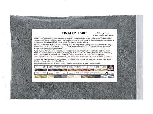 Finally Hair Fibers Refill Bag  56 Grams of Premium Hair Loss Concealer in a Refill Bag Light Grey  Pepper