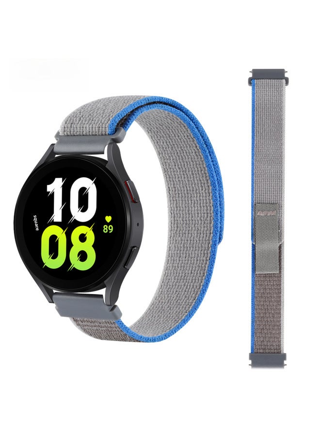 For Samsung Watch4/5/6 Strap Huawei Gt2/3 Strap 20mm/mm22 Wild Diameter Nylon Loop Strap-Color:9# Blue With Gray-Specifications:22mm  - Image 1