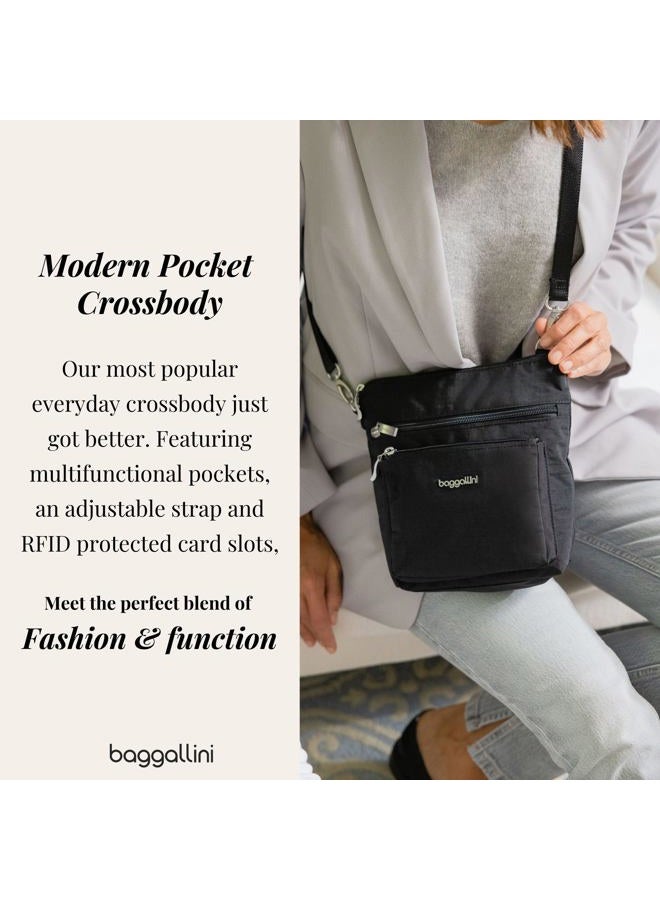 Baggallini Modern Pocket Crossbody Bag for Women, 8.5"x8.5" Handbag Purse with RFID, Lightweight Water-Resistant - Image 2
