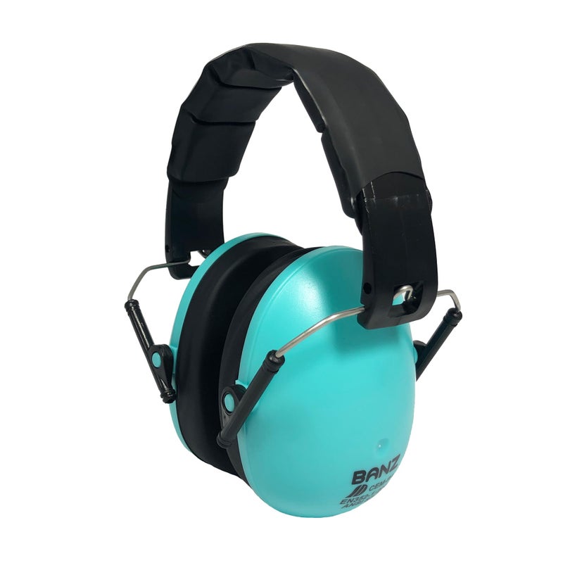 Banz Kidz Earmuffs 2 Years Older Lagoon Blue Loud Noise Cancelling Kids Headphones Toddler Ear Muffs Size Adjustable