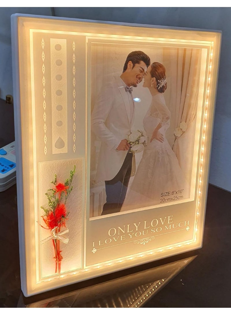 Decorhills Wedding Anniversary Couple Love Theme Photo Frame Night Table Lamp Décor Clips LED Lights, Small Size Memorable Gift for Couples (BC-99) 