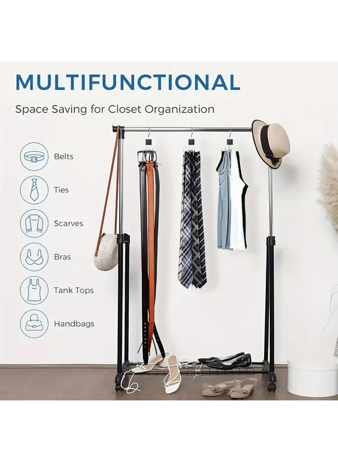 3pcs Black Multi Claw Bag Storage Hook For Scarves Belts Home Organization - Image 3