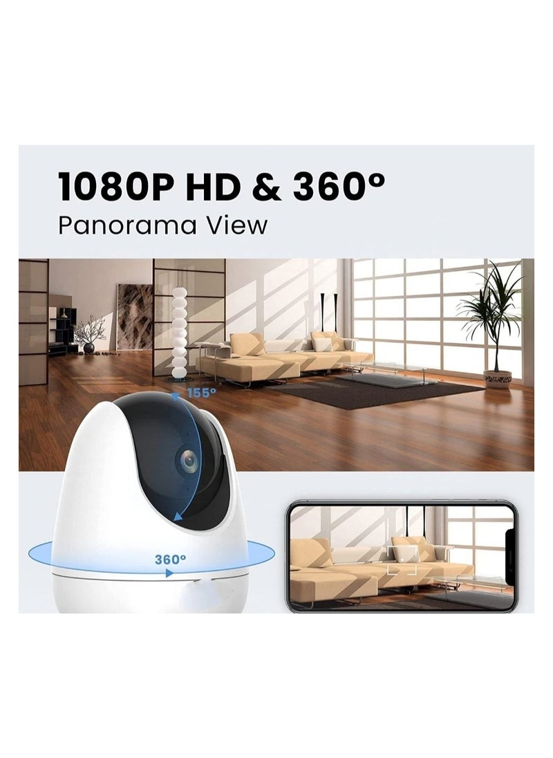 Tenda - Wi-Fi camera, LED bulb + 32 memory card as a gift, a 360-degree surveillance camera, with smart tracking, 1080p listening and speaker alarm, keep track of where you are on your mobile phone. - Image 1