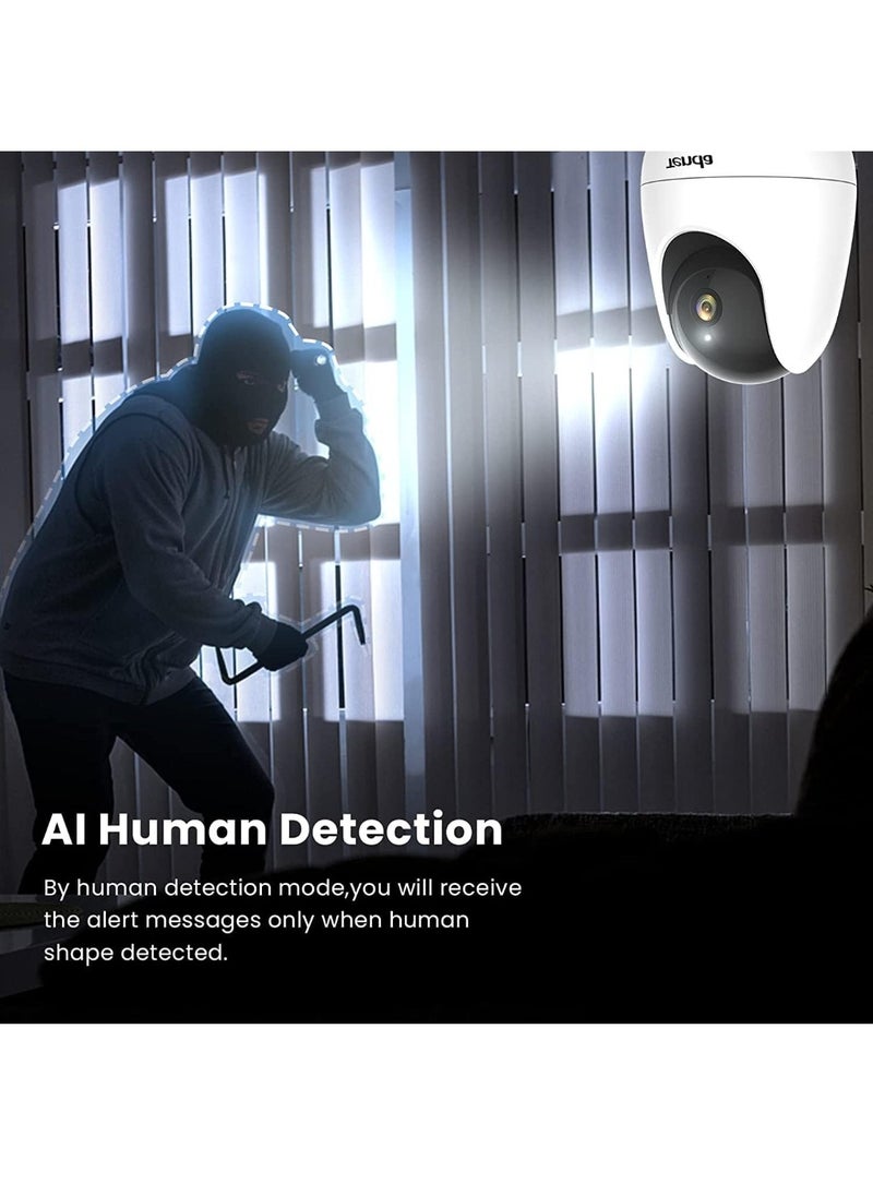 Tenda - Wi-Fi camera, LED bulb + 32 memory card as a gift, a 360-degree surveillance camera, with smart tracking, 1080p listening and speaker alarm, keep track of where you are on your mobile phone. - Image 1