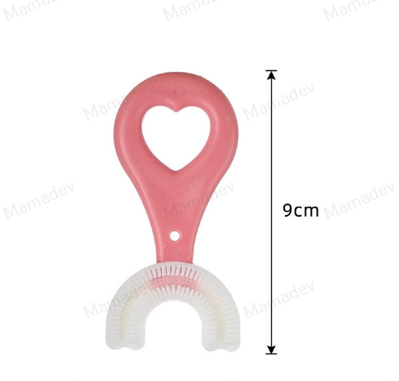 Mamadev®:- U-Shaped Toothbrush for kids 2-4 Years Teeth Dental Care Food Grade Soft Brush(Multi Color)(1 Pis) - Image 3