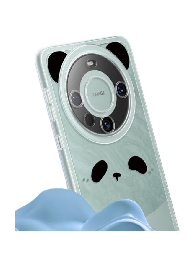 Inkaida Yingkaida, Suitable For Huawei Mate60Pro Phone Case, Mate60Pro Protective Cover, Full Lens Protection, Shockproof, Creative Design, For Men And Women, Transparent Soft Shell, Squinting Panda - Image 1