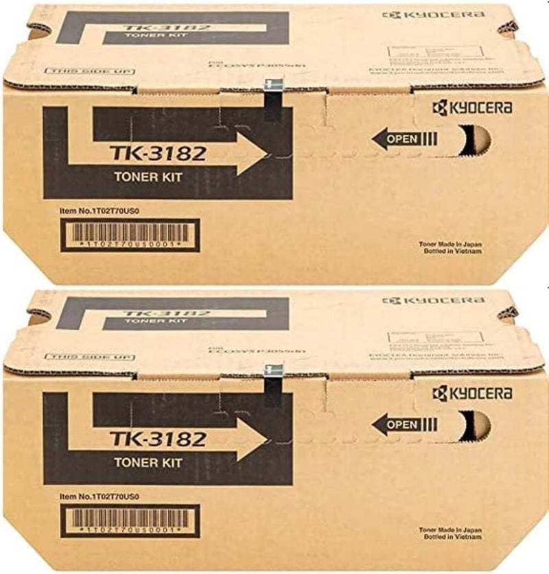 Kyocera TK3182 TK3182 Black Toner Cartridge 2Pack for P3055dn - Image 1