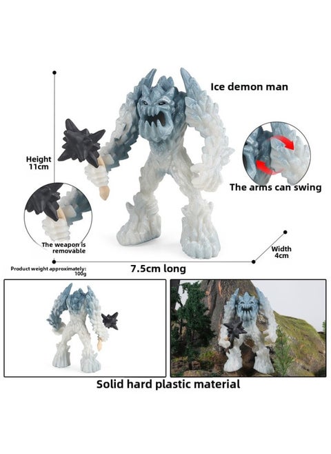Simulation Horse-head Fishtail Beast Seahorse Elf Hand-made Solid Dragon Unicorn Myth Model Toy Ornaments-Color:M-2612 Ice Magic Man