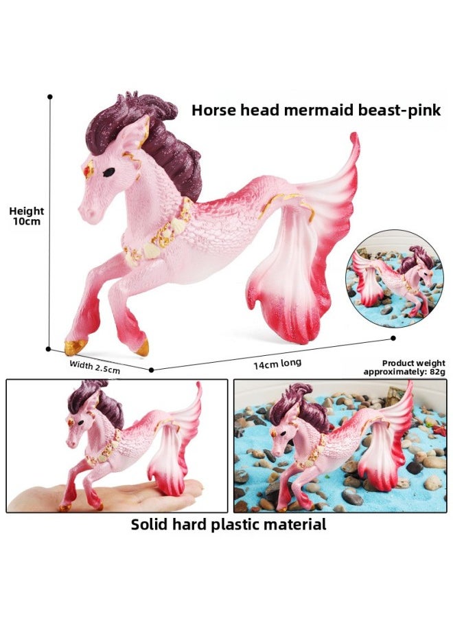 Simulation Horse-head Fishtail Beast Seahorse Elf Hand-made Solid Dragon Unicorn Myth Model Toy Ornaments-Color:M-2612 Ice Magic Man