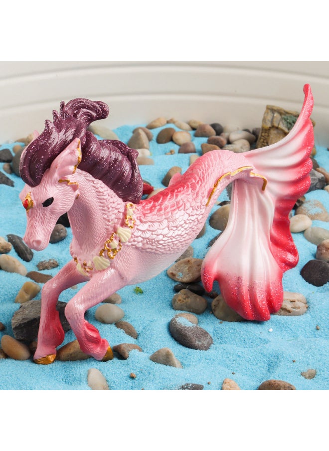 Simulation Horse-head Fishtail Beast Seahorse Elf Hand-made Solid Dragon Unicorn Myth Model Toy Ornaments-Color:M-2612 Ice Magic Man