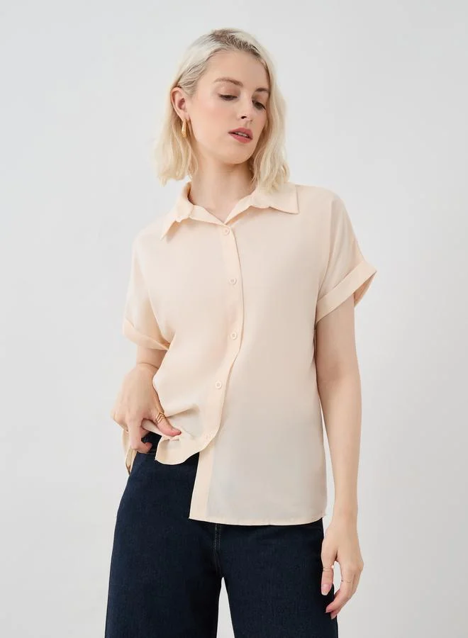 Take Two Solid Spread Collar Short Sleeve Shirt