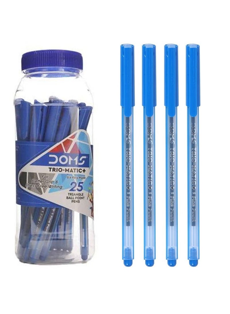 DOMS قلم حبر جاف ثلاثي الأبعاد 25 قطعة حبر أزرق - Image 1