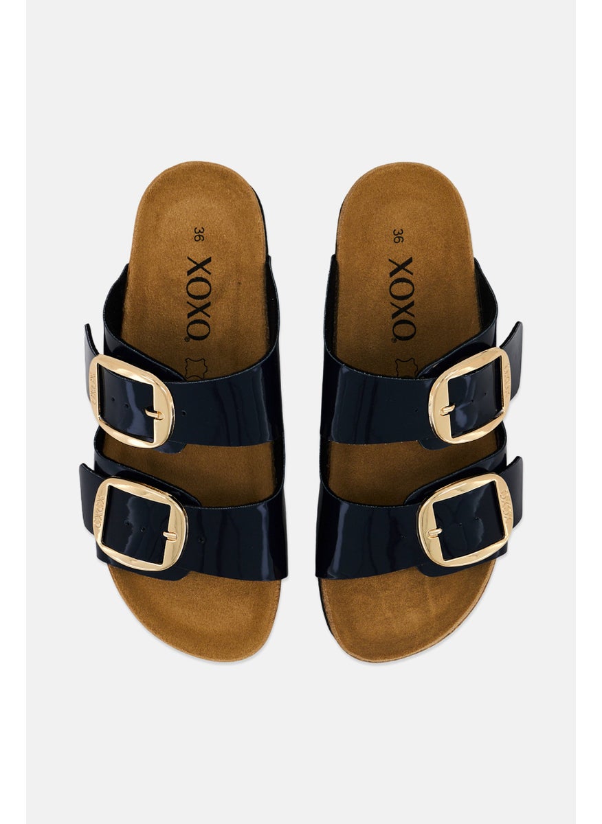XOXO Women Slip On Slipper, Navy  - Image 3