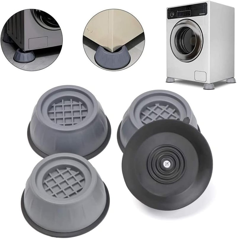 SHOWAY 4 Pcs Shock Noise Cancelling Washing Machine Support, Washer and Dryer Anti-Vibration Pads, Slip Anti Vibration and Noise Reducing Rubber Washing Machine Feet Pads - Image 1