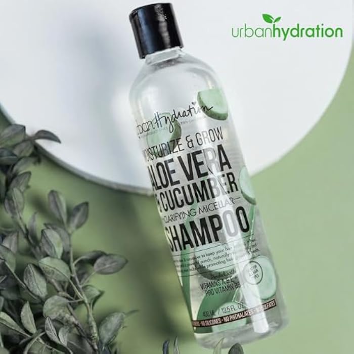 Urban Hydration Hydrate & Grow Aloe Vera & Cucumber Deep Hydration Shampoo – 13.5 Fl Oz, Moisturizing, Detoxing & Sulfate-Free, Safe for All Hair Types - Image 5
