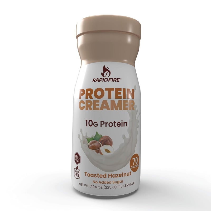 Rapid Fire Protein Creamer Hazelnut Flavor Keto Friendly 10g of Protein with Vitamins and Minerals 15 Servings May Boost Metabolism and Increase Energy Multi 794 Ounce - Image 1