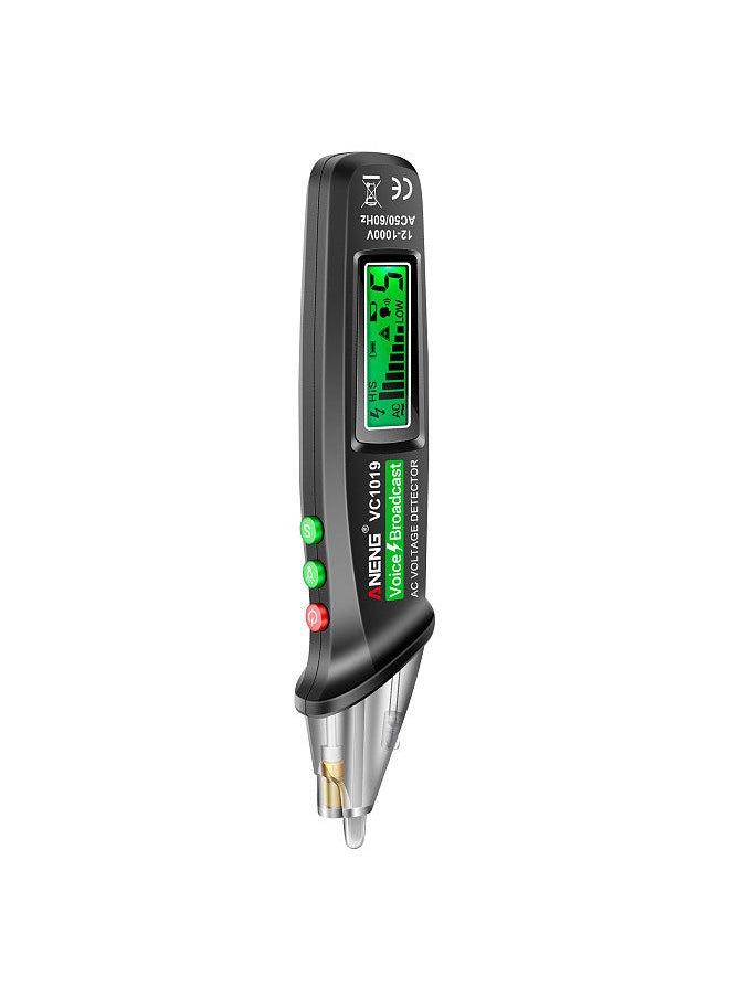 ANENG - ANENG VC1019 LCD Digital Test Pen Non-contact Voice Broadcast Tester Pen Sensitivity Adjustable with Laser Indicator Sound/Light Alarm Flashlight - Image 1