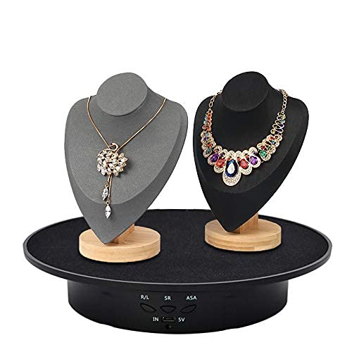 JAYEGT Motorized Rotating Display Stand, 7.87inch /17.6lbs Load, 360 Degree Electric Rotating Turntable for Photography Products, Jewelry, 3D Model ,with 5 Colors Backgrounds- Black - Image 4