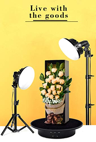 JAYEGT Motorized Rotating Display Stand, 7.87inch /17.6lbs Load, 360 Degree Electric Rotating Turntable for Photography Products, Jewelry, 3D Model ,with 5 Colors Backgrounds- Black - Image 5