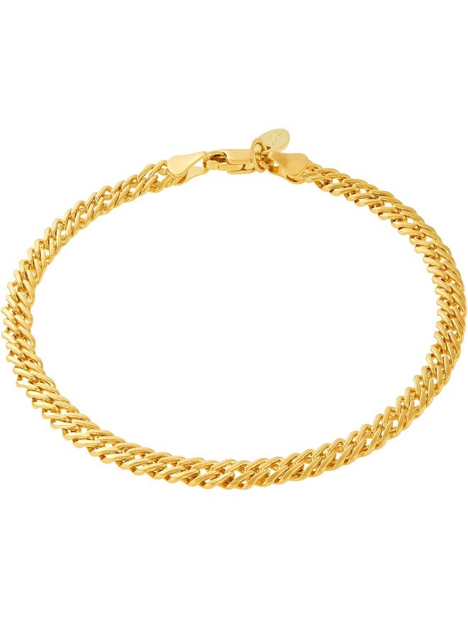 LIFETIME JEWELRY 5mm Venetian Chain Anklet for Women & Men 24k Real Gold Plated (Gold, 10.0) - Image 1