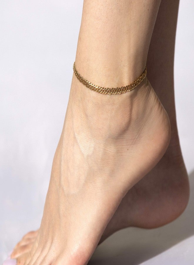 LIFETIME JEWELRY 5mm Venetian Chain Anklet for Women & Men 24k Real Gold Plated (Gold, 10.0) - Image 4