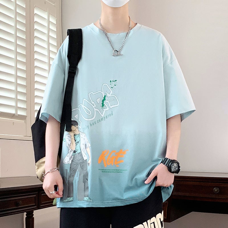 Junior High School Students 12-15 Years Old Boy Summer 13 Short-Sleeved T-Shirt 14 Cotton Half-Sleeved 16 Teenagers Big Children'S Clothes 17 - Image 1