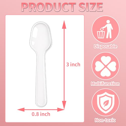 Zilphoba 500 Pcs 3" Mini Sample Spoons, Small Tasting Spoons, Mini Plastic Spoons, Mini Disposable Spoons for Desserts, Appetizer, Ice Cream, Parties - Image 2